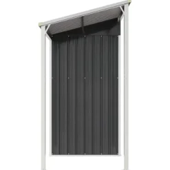 Trädgårdsbod med förlängt tak i stål - Förvaring för verktyg och möbler | Färg: Antracit | Storlek: 277x107x181 cm
