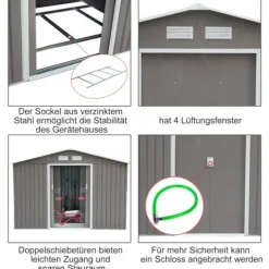 Trädgårdsbod, 213x130x185 cm, Grön