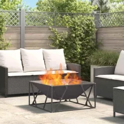 Trädgårdsbrasero i stål - vidaXL - 80x80x40 cm - Svart - Stål - Max temperatur 600 ℃ - Rostbeständig