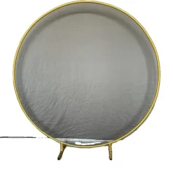 Trädgårdsbröllop Metallställning, Cirkulär Bågdesign, Mångsidig Dekoration för Alla Tillfällen, 2m (78,7 tum), Guld