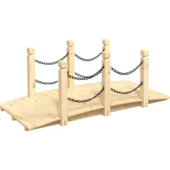 Trädgårdsbro med kedjeräcken 150x67x56cm massivt granträ - Trädgårdsbro - Trädgårdsbroar - Home & Living