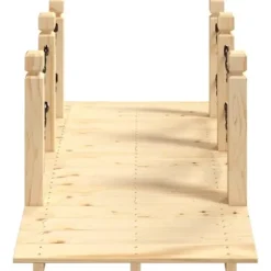 Trädgårdsbro med kedjeräcken i massivt granträ | Storlek: 150x67x56 cm | Färg: Naturlig träton