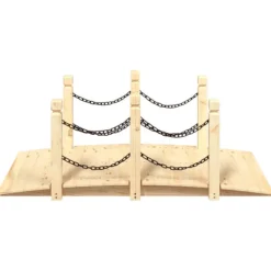 Trädgårdsbro med kedjeräcken 150x67x56cm massivt granträ