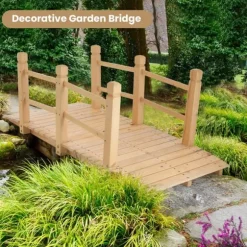 Trädgårdsbro, 150x67.5x54.5 cm, Naturträ