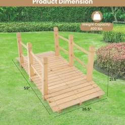 Trädgårdsbro, 150x67.5x54.5 cm, Naturträ