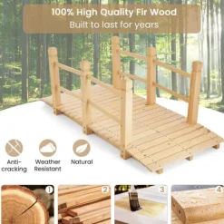 Trädgårdsbro, 150x67.5x54.5 cm, Naturträ