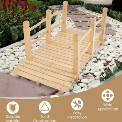 Trädgårdsbro, 150x67.5x54.5 cm, Naturträ