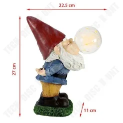 Trädgårdsdekor - TD® - Knyttet staty - Solsken lampa - Syntetisk harpiks - 11x22.5x27 cm