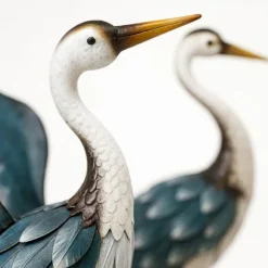 Trädgårdsdekoration Figurer, Häger Set, 73,5x53,5x20 cm och 68x30x18,5 cm, Flerfärgad