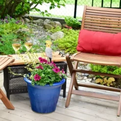 Trädgårdsdekoration, Papegojafigur, 51x7x8 cm, Vit