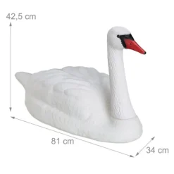 Trädgårdsdekoration Svan, 42.5x81x34 cm, Vit