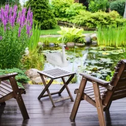 Trädgårdsdekoration Svan, 42.5x81x34 cm, Vit