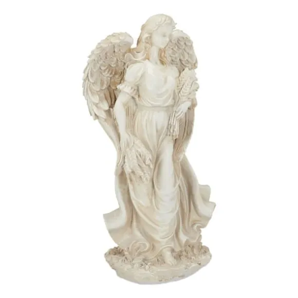 Trädgårdsfigur, Stående Ängel, 46.5x23x14 cm, Vit
