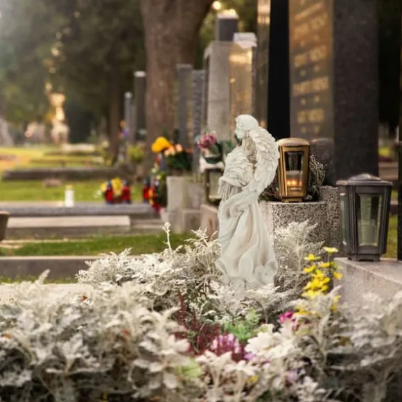 Trädgårdsfigur, Stående Ängel, 46.5x23x14 cm, Vit