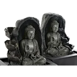 Trädgårdsfontän - Buda - Harts - Orientalisk - Vit - 21 x 17,5 x 25 cm (2 enheter)