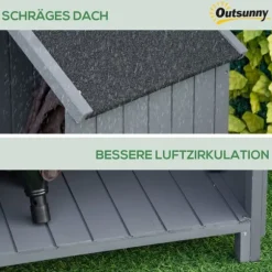 Trädgårdsförråd, Trä, 129x51,5x180 cm, Grå och Svart