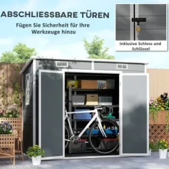 Trädgårdsförråd, 238x125x165 cm, Grå