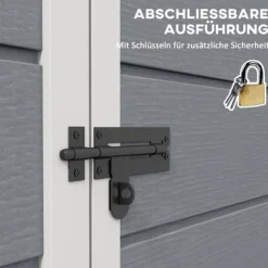 Trädgårdsförråd, 122x149x192/177 cm, Grå