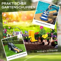 Trädgårdsförråd, 122x149x192/177 cm, Grå