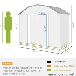 Trädgårdsförråd, 238x132x198,5 cm, Mörkgrå