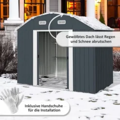 Trädgårdsförråd, 238x132x198,5 cm, Mörkgrå