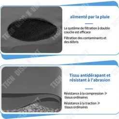 Trädgårdsförvaringskärl - TECH DISCOUNT - 190L - Fällbar PVC - ABS-kran - Antikollisionsnät