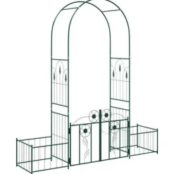 Trädgårdsgaller i metall - vidaXL - Grön - 102x50x218 cm - Stabil struktur - Målad yta - Modern stil