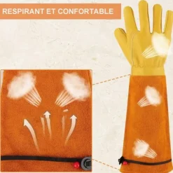 Trädgårdshandskar för män/kvinnor - Arbetshandske för män - Förtjockning, törnbeständig, gul, M - för trädgårdsmästare och bonde
