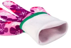 Trädgårdshandskar, polyester, blommönster, storlek 20 cm