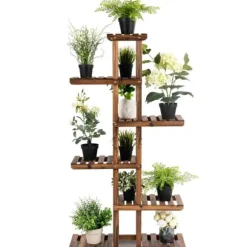 Trädgårdshylla i trä, 75x25x141 cm