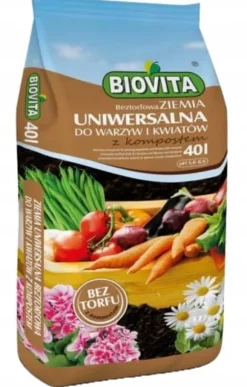 Trädgårdsjord universal för grönsaker och blommor 40L torvfri med kompost