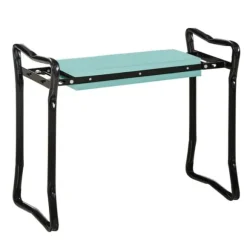 Trädgårdsknäbänk hopfällbar, EVA/stål, max 150 kg, 58x28x49 cm, mörkgrön