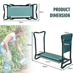 Trädgårdsknekt och sittplats, 60×28×49 cm, Grön