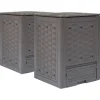 Trädgårdskompost 2 st brun 60x60x83 cm 600 L plastrotting