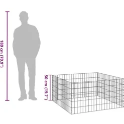 Trädgårdskompost i galvaniserat stål - Modulär stängselpanel | Färg: Metall | Storlek: 100x100x50 cm