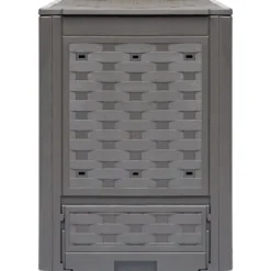 Trädgårdskompost 2-pack i brun plastrotting | Volym: 600 L | Storlek: 60x60x83 cm