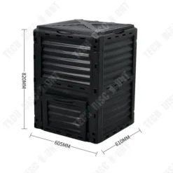 Trädgårdskompostör - TD - 300L - Svart - Återvunna material - Optimerad ventilation