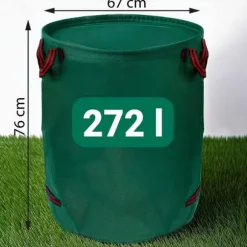 Trädgårdskorg för löv 272 l Plonos PL-524 grön