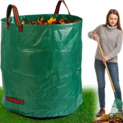 Trädgårdskorg för löv 272 l Plonos PL-524 grön