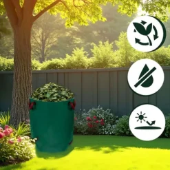 Trädgårdskorg för löv 272 l Plonos PL-524 grön