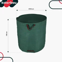 Trädgårdskorg för löv och gräs, rund, hopfällbar, stor, 635 l, set om 2