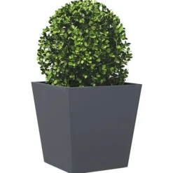 Trädgårdskruka antracit 40x40x40 cm stål