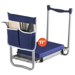 Trädgårdspall för Knäböj och Sittdyna, 28cm Bred Dyna, Hopfällbar 160kg, Halkfri Design