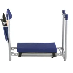 Trädgårdspall för Knäböj och Sittdyna, 28cm Bred Dyna, Hopfällbar 160kg, Halkfri Design