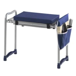 Trädgårdspall för Knäböj och Sittdyna, 28cm Bred Dyna, Hopfällbar 160kg, Halkfri Design