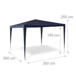 Trädgårdspaviljong, 2,5 x 3 x 3 m, blå