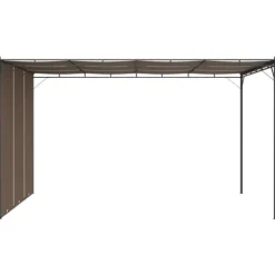 Trädgårdspaviljong med draperier 4x3x2,25 m taupe - Solskydd - Sol Skydd - Home & Living