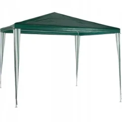 Trädgårdspaviljong vit och grön 3x3 m