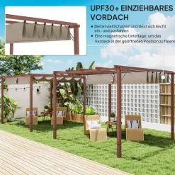 Trädgårdspaviljong, 299x296x232 cm, Naturträ