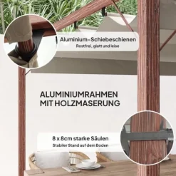 Trädgårdspaviljong, 299x296x232 cm, Naturträ